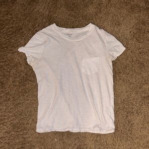 Madewell plain white tee with pocket